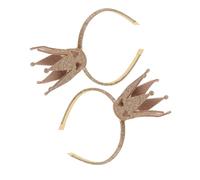 Beaupretty 2 Piezas Diadema Dorada con Brillo para Fiesta y Cumpleaños Diadema Princesa Ligera y Resistente para Mujeres y Niñas Accesorio Cómodo para Disfraces y Celebraciones