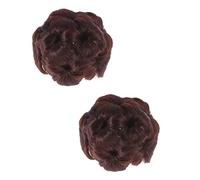 Beaupretty 2 Piezas Diadema para Peluca de Flores de Extensiones de Recogido Moño para Mujer Pinzas para Moño Coletero para Eventos