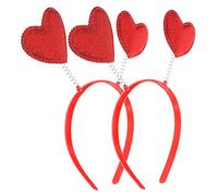 Beaupretty 2 piezas Diademas de con Purpurina Rojo y Dorado Accesorio para Fiesta San Valentín Unidades Decoración y Duradera para Mujeres y Niñas