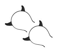 Beaupretty 2 piezas Diademas Halloween con Cuernos de Negros Accesorios para Disfraz Festivo Aros de Pelo Decorativos y Divertidos para Fiestas