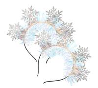 Beaupretty 2 Piezas Diademas Navideñas Snowflake Brillantes para Fiesta Invierno Accesorios de Pelo Elegantes y Versátiles para Disfraces y Reuniones Festivas