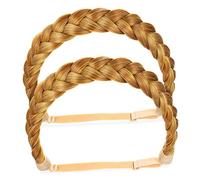 Beaupretty 2 piezas Diademas Trenzadas Gruesas Elásticas para Niñas Clásico Diseño Único para Diario Elegantes