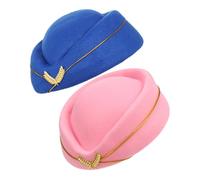 Beaupretty 2 Piezas Flight Attendant Costume Hat para Mujer Elegante Air Hostess Beret Cómodo y para Disfraces de