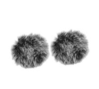 Beaupretty 2 piezas Funda de Micrófono Peluda para Reducción de Ruido y Protección del Viento Compatible con Micrófonos Lavalier Cabeza para Grabaciones y Transmisiones