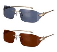 Beaupretty 2 Piezas Gafas de Sol sin Montura de Metal con Lente PC