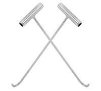 Beaupretty 2 piezas Gancho de Elevación Pesado para Tapas de Alcantarilla Herramienta Compacta y Portátil T Resistente para Levantar Rejillas de Drenaje y Puertas Enrollables de Plateadas