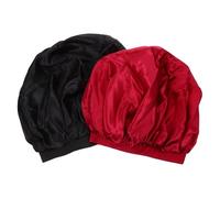 Beaupretty 2 piezas Gorro de Quimioterapia para Mujer Pack de Sombreros de Satén Gorro Elástico para Cuidado del Cabello y para Oncológica Color Negro y