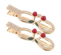 Beaupretty 2 Piezas horquilla Clip para flequillo Clip de cereza para peinados s de cereza s para flequillo s de de pato a pinzas de pelo de cocodrilo aleación