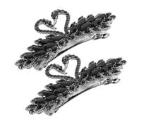 Beaupretty 2 Piezas Horquilla de Cristal de Cisne Negro Pinzas Cabello Forma de Cisne de Cristal Accesorios Retro Cabello para Coletas y Estilos Vintage