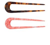 Beaupretty 2 Piezas horquilla hair clips orquillas encanto Accesorios para peinados charm pasador hair pin ondulado cabello patas conformado palo de pelo palos de pelo chino Hoja de acetato