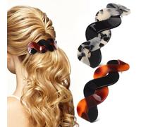 Beaupretty 2 Piezas Horquillas Planas Cabello Francesas Semi-ajustadas Accesorios para Mujeres Cabello Grueso Pinzas Grandes