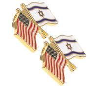 Beaupretty 2 Piezas Insignia de metal alfileres de bandera del país insignia patriótica banderas decoración orgullo pasador de broche de metal Broche de ropa Aleación de zinc