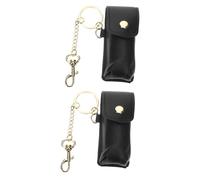 Beaupretty 2 Piezas Juego De Pintalabios Llavero Bálsamo para Cuero Pintalabios para Mujer Bolsa De Labios Gruesos Llaveros para Mujer Bolsa De Lápiz Labial Salvaje Perder Monedero PU Cuero
