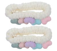 Beaupretty 2 Piezas Lavar La Diadema Corazón Cepillo De Pelo Ventilado Diadema Para El Cuidado De La Piel Spa El Cabello Vacilante Coleteros De Seda Para El Cabello Rizador De Pelo Beige Tela