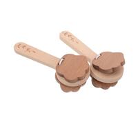 Beaupretty 2 Piezas Lingboard de manija largo de oso juguete de la tabla de resonancia del bebé instrumento musical Juguete para para Castanets para bebé Madera Caqui
