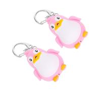 Beaupretty 2 Piezas llavero rosa decoración de llavero de animales pinguino llaveros llave LED fiesta portamononedas accesorios linterna recargable lindas llave llave llavero LED de pingüino