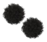 Beaupretty 2 piezas Moños Postizos Afro Cordón Accesorios de Pelo Rizado para Mujeres Postizo de Cabello Sintético de Alta Temperatura para de Fiesta y