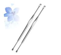 Beaupretty 2 Piezas Palillo de Oído de Acero Inoxidable de Doble Punta Cuchara Espiral para Masaje de Oídos