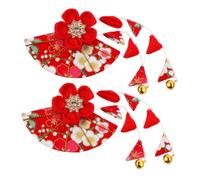 Beaupretty 2 Piezas Pasadores Japoneses con Flores y Borlas Clips de Tela Hechos Mano para Mujeres Accesorios Pequeños para Kimonos y Ocasiones Especiales