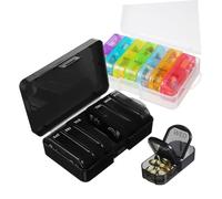 Beaupretty 2 Piezas Pastillero Organizador Semanal Portátil para Viajes Compartimentos Organizador de Pastillas para Días de Viaje Pequeño Estuche de Pastillas