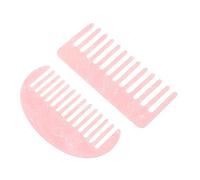 Beaupretty 2 Piezas Peine de acetato de anchos rizo peine permanente peine masajeador hair topper peines para recoger el cabello chicas flequillo peine ácido acético rosa