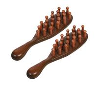Beaupretty 2 Piezas Peine de Masaje de Madera de Masajeador Cabelludo Ergonómico con Anillo un Control Circulación Sanguínea y Cuidado
