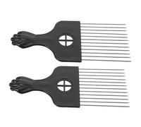 Beaupretty 2 piezas Peine de Púas para Cabello Rizado y Afro Diseño Ergonómico Resistente y Cómodo de Unidades para Estilistas y Diario