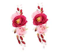 Beaupretty 2 Piezas Peonía Artificial Vintage Corona Floral con Perlas y Diadema Nupcial Retro para Bodas Estilo Chino Accesorios Hechos Mano para Novias y Damas de Honor