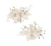 Beaupretty 2 Piezas Pinzas para Pelo Boda con Perlas y Strass Horquillas Hechas Mano Accesorios Brillantes para Novias y Damas de Honor para Mujeres y Niñas
