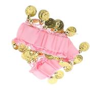 Beaupretty 2 Piezas pulsera de baile joyas de danza india traje de bailarina del vientre accesorios gitanos para mujer joyería gitana para mujer puños de tobillo gasa rosa