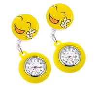 Beaupretty 2 Piezas Reloj de Enfermería Clip de Práctico y Portátil Reloj Colgante para Enfermeras Decorativo y Durable Material Color Amarillo con Diseño de de
