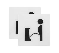Beaupretty 2 Piezas Señal Adhesiva para Baño Urinario con Diseño Autoadhesivo Resistente para Puerta para Identificar el Área de Servicios Sanitarios
