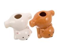 Beaupretty 2 Piezas Soporte para Cepillos de Dientes para Forma de Animal Organizador de Baño Multifuncional con Base Antideslizante para Habitaciones Infantiles y Baños