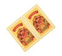 Beaupretty 2 Piezas Tarjetas Amuleto Chino Suerte y Protección Cartas Metálicas Decorativas con Bendición de Cinco Riqueza para Fortuna y Prosperidad Portátiles para Bolsillo y Monedero