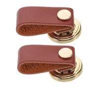 Beaupretty 2 piezas Tiradores de Cuero para Diseño y Función Antiestática para Armarios y Manijas de Muebles de Aleación de Zinc y Cuero para Decoración de Hogar