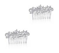 Beaupretty 2 Piezas tocado de mujer tiara peine de diamantes de imitación peineta de novia sombreros cristal sombrerería accesorios De las mujeres