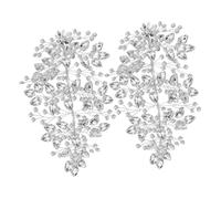 Beaupretty 2 Piezas Tocados De Novia Cabello Bodas Fuente Wedding Headpiece for Women Tocado De Novia Crystals Paleta Tocado Para Boda De Mujer Accesorios De Vid Para Usar Plata Cristal