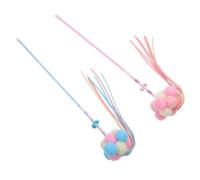 Beaupretty 2 Varitas de Juguete para Gatos Interactivo, Diseño Resistente al Mordisco y Arañazos, Colores Rosa y Azul, Varilla Larga para Estimular Sentidos y Juego Activo en Casa