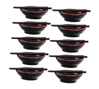 Beaupretty 20 Juegos Miniature Japanese Dollhouse Tableware Playset Plastic Mini Ramen Bowls Tiny Plates and Toy Chopsticks For Pretend Cooking Games