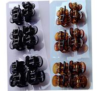 Beaupretty 24 piezas Mini Pinzas de Pelo de Plástico de Clips Antideslizantes para Peinados de Mujeres y Niñas Accesorios Negro y Tortuga