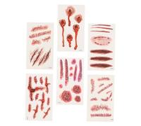 Beaupretty 24hojas Calcomanías De Halloween Pegatinas Para Heridas De Cicatriz Aterrador Decoración Espeluznante