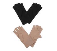 Beaupretty 2pares Guantes de Belleza Protección Solar Negros sin Dedos para Lámpara de Uñas UV y Manicuras Protegen la Piel del Sol mientras Trabaja Decoración de Uñas