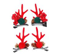 Beaupretty 2pares Horquilla de Asta de Ciervo Pelo Horquillas Orejas de Asta Accesorios Pelo Navideños para Decoración de Fiesta y Escenario de Navidad