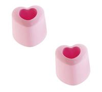 Beaupretty 2pares Soporte De Cepillos De Dientes Forma De Corazón Organizador De Escritorio Multifuncional para Baño y Oficina Fabricado Ecológico para Almacenamiento De Cosméticos y