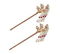 Beaupretty 2piezas Accesorios Cabello Antiguos De Horquilla Borlas De Perlas Horquilla De Palillos De Aleación Pelo Para Tocados De Estilo Chino Ceremonias