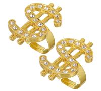 Beaupretty 2piezas Anillo De Mujer Joyería De Dólar Punk Para Diario y Ocasiones Especiales