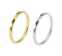 Beaupretty 2piezas Anillos De Pareja Geométricos De Titanio Ajustables y Joyería Del Día De San Valentín Diseño Elegante Para Lucir Cualquier Ocasión