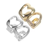 Beaupretty 2piezas Brackets de Incrustaciones de Gemas Joyería para Cosplay Hip Hop Accesorios para Halloween Parrillas Dentales Brillantes Clip Decoración para Fiestas