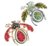 Beaupretty 2piezas Broche De Abeja De Verano Joyería Forma De Fruta Conjunto De Broches De Solapa Para Mujeres y Hombres Accesorios De Moda Para Sombreros y Abrigos
