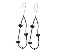 Beaupretty 2piezas Cadena para Teléfono Móvil Love Hecha Mano Cuentas de Corazón Antipérdida para Pulsera de Muñeca Pequeña para Usar mientras Caminas o Trabajas
